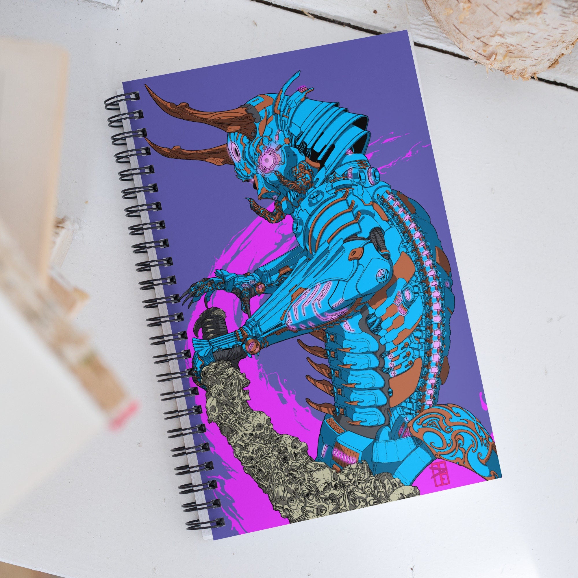 Cyberdemon Samurai Spiral notebook