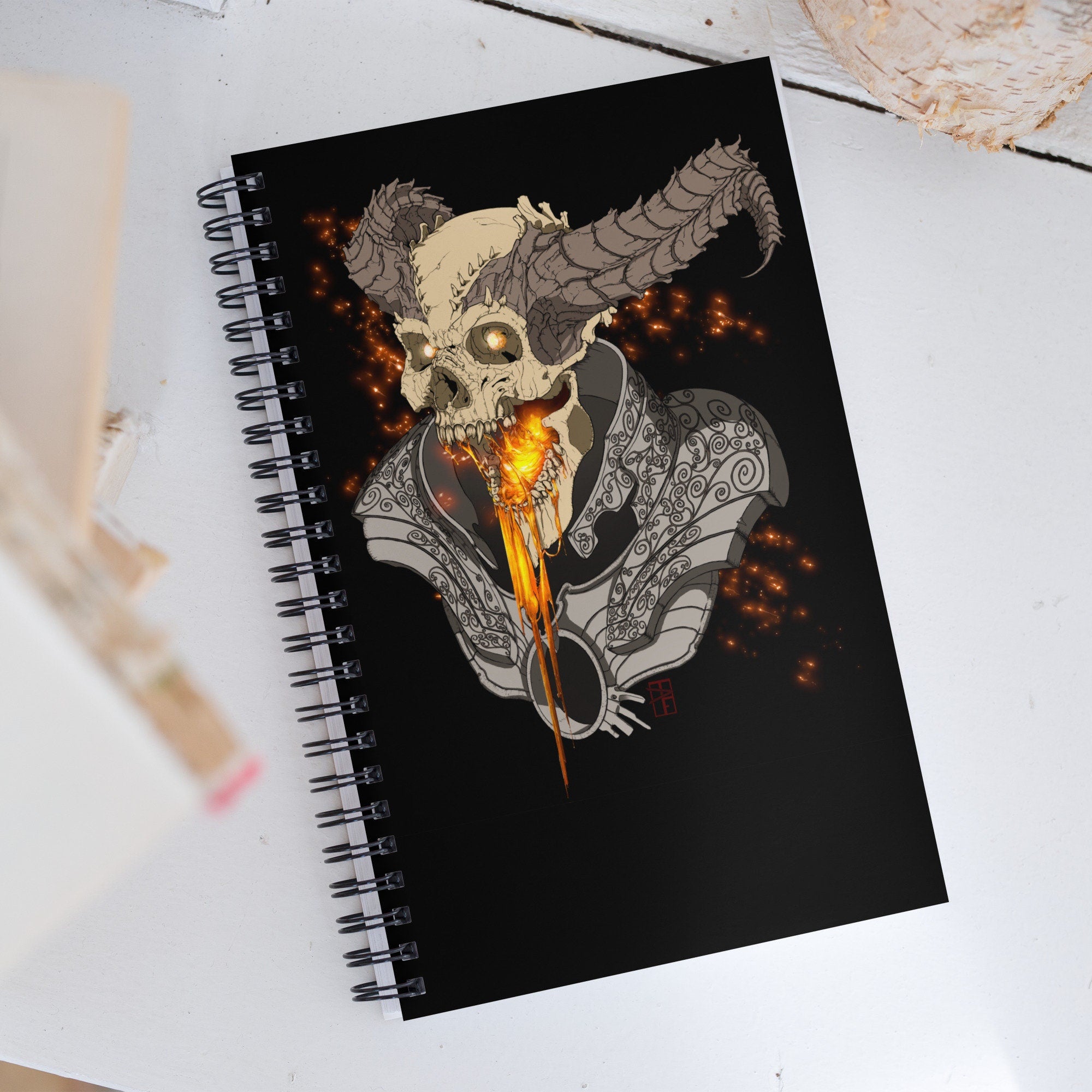 Alzrius Lord of Infernal Light Spiral notebook