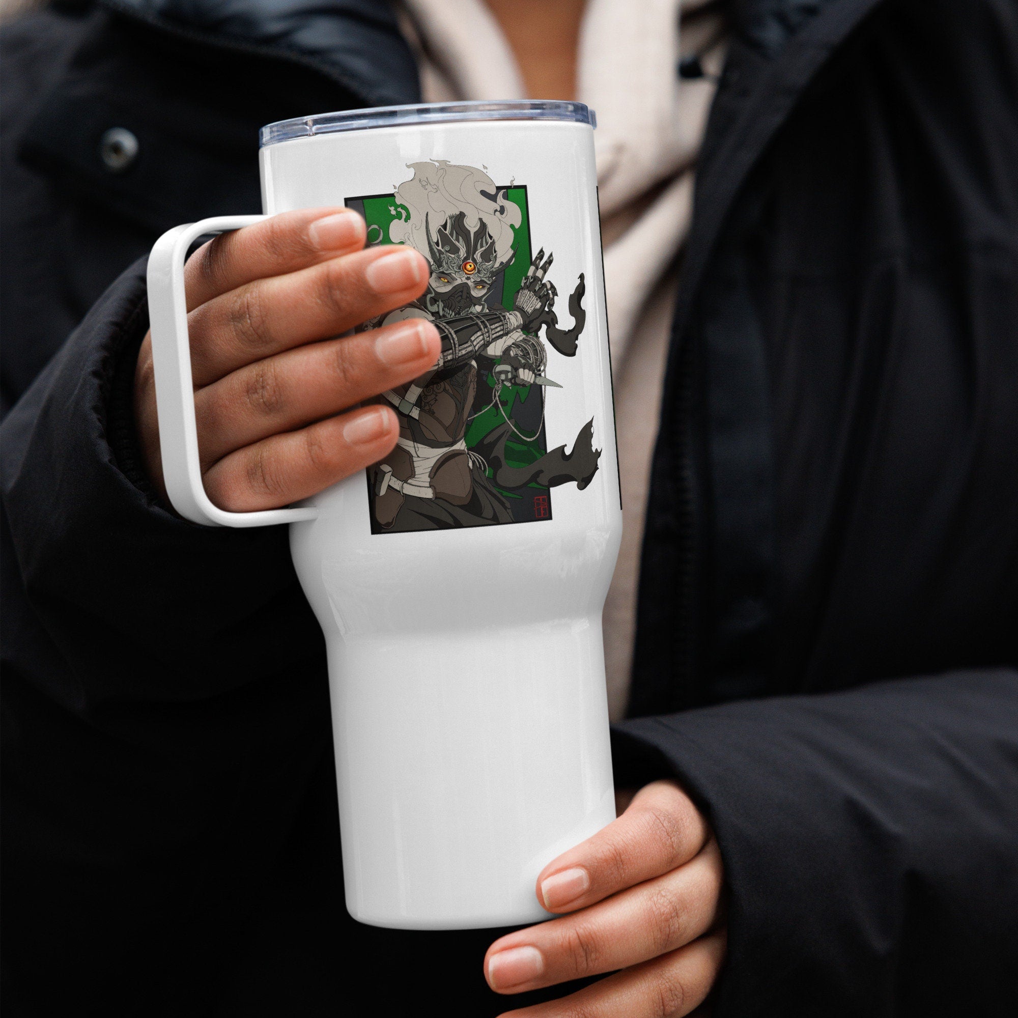 Oni Ninja Travel mug(w/handle!)