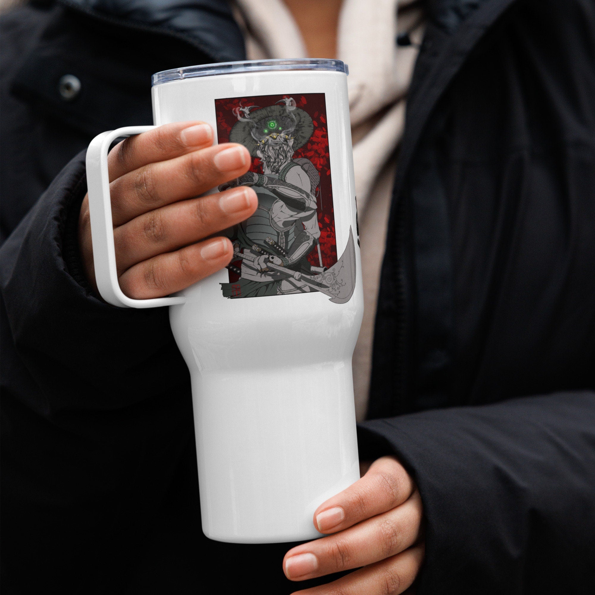 Oni Ashigaru Travel mug(w/handle!)