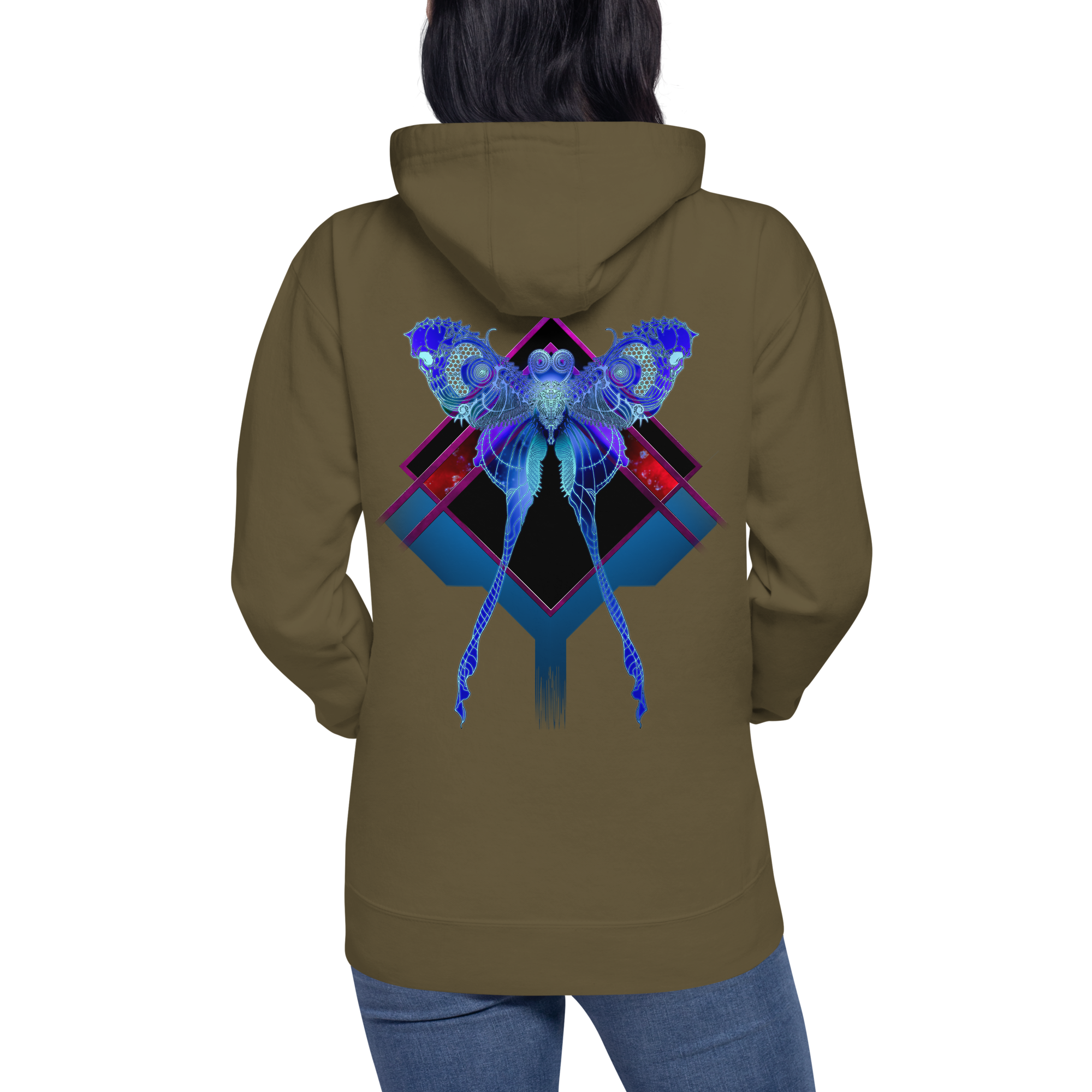 Lunar Death Moth Alt Hoodie ((Unisex)
